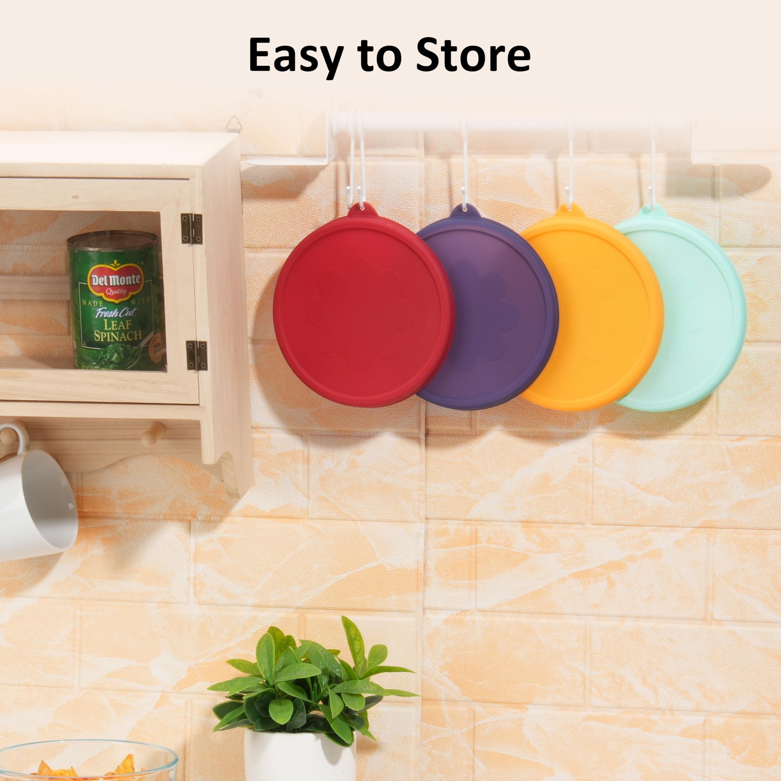 4 Cup Silicone Storage Cover Lids | Leak-Proof for Anchor Hocking & Pyrex 4 Pack