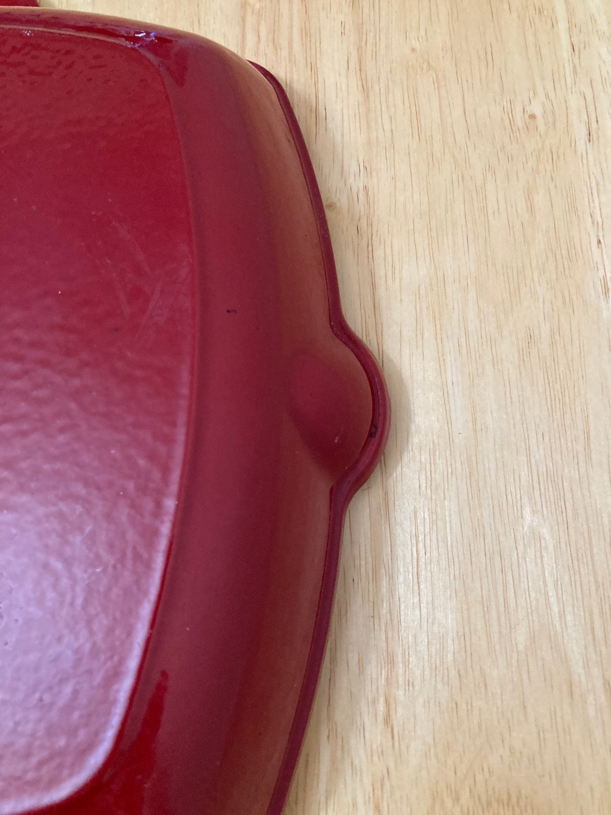 RED Enamel Cast Iron Square 11″ Skillet Ribbed Grilling Pan