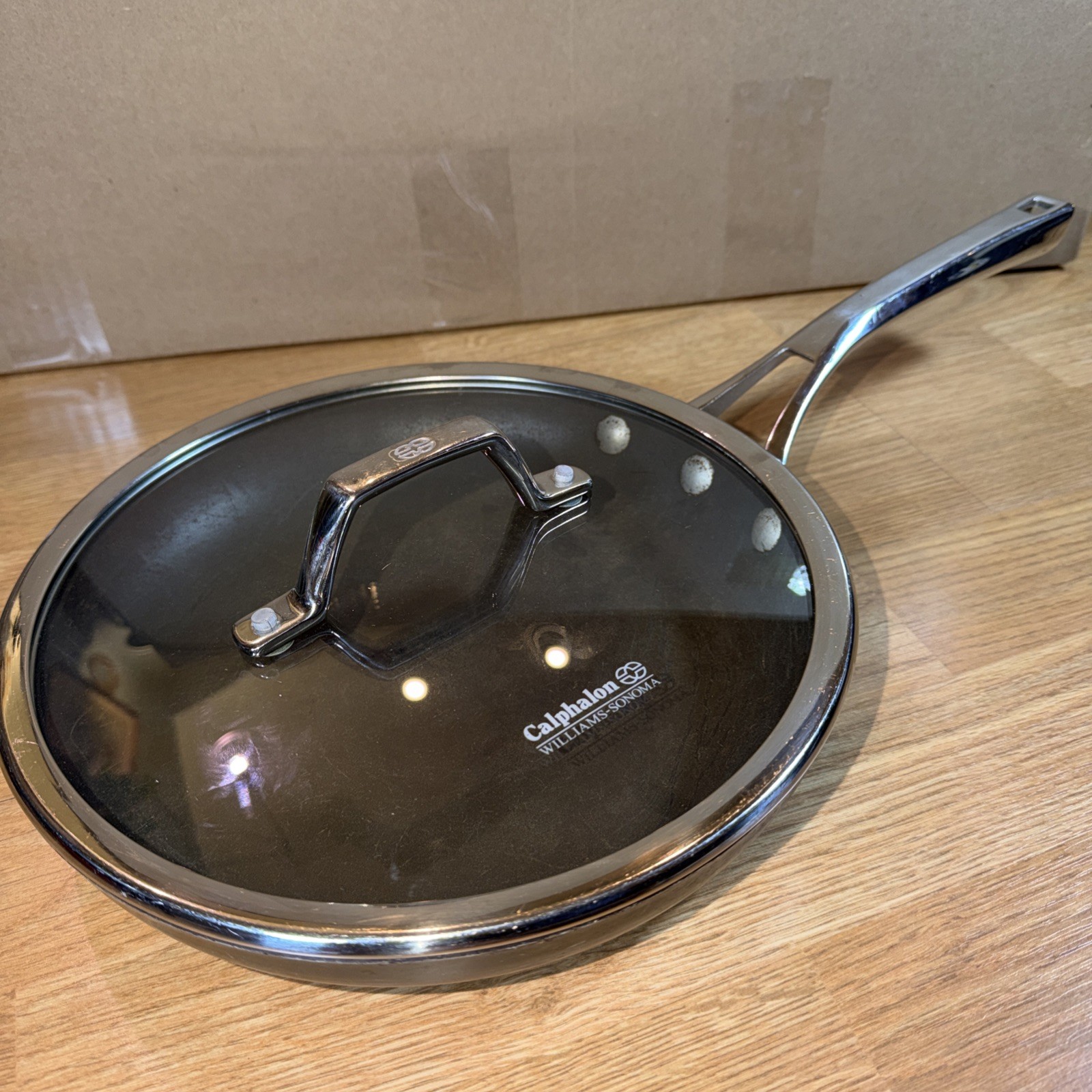 Calphalon Williams Sonoma #139010 10” Skillet Frying Pan USA w/ Lid 25CM