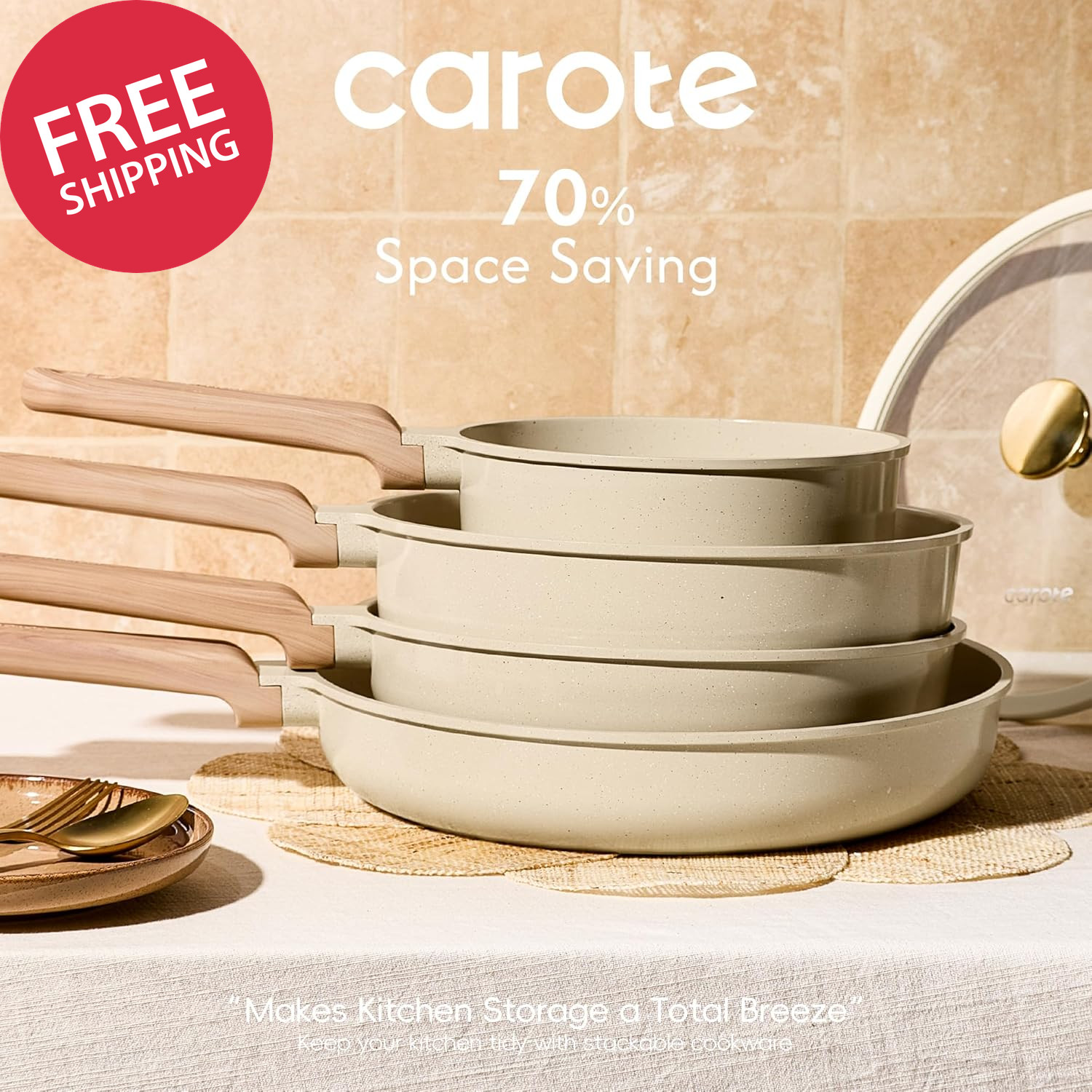 14 Pcs Pots and Pans Set Non Stick Ceramic Cookware Set Non-Toxic Kitchen