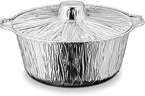 JetFoil 1-XLarge Aluminum Disposable Pots W/Aluminum Lid Excellent for Gas Stove
