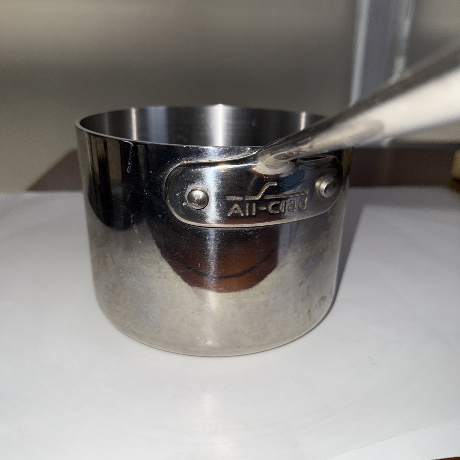 All Clad 2 Qt Quart Saucepan Pot Stainless Steel Usa 6” Wide X 4.5” Tall No Lid