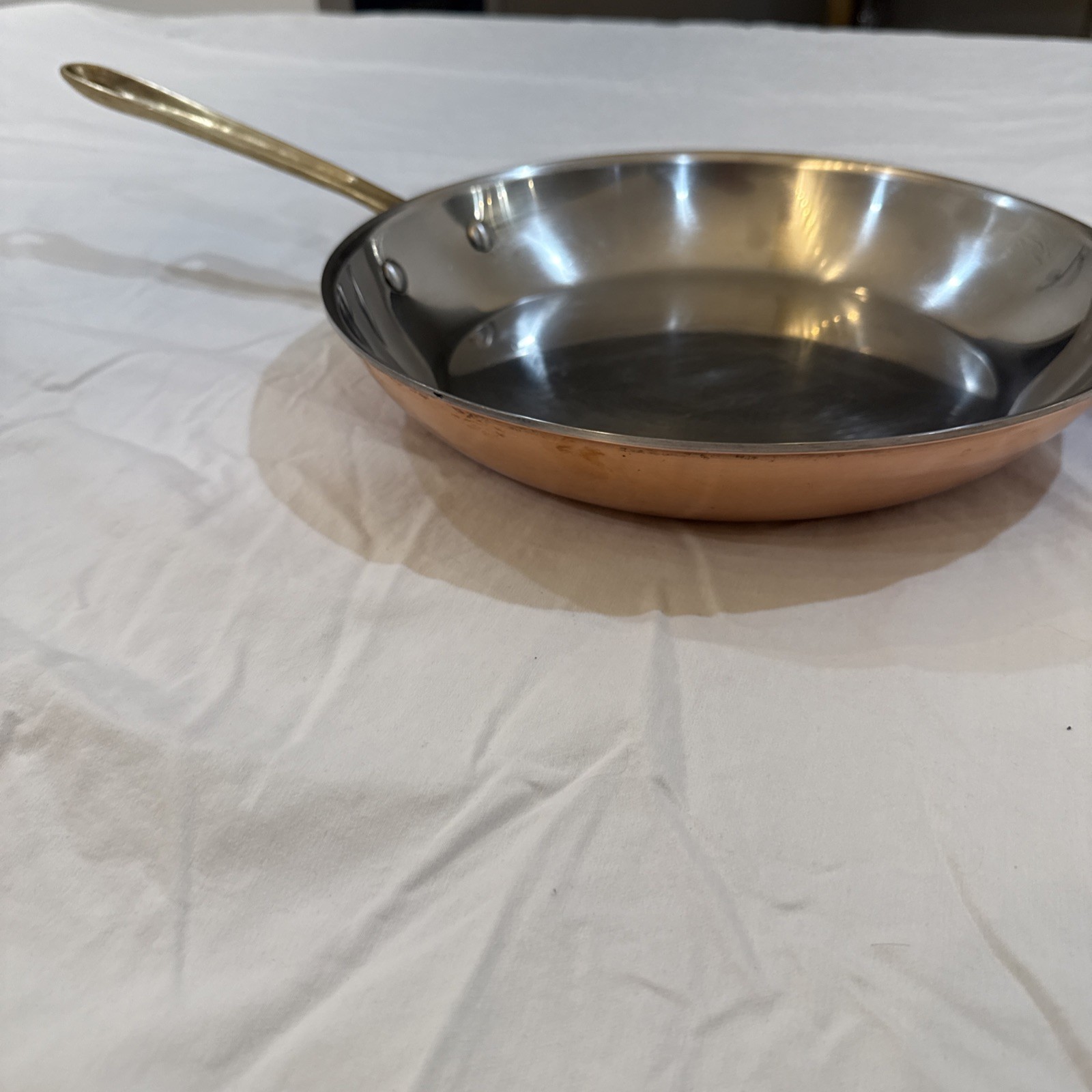 Vtg All-Clad Cop R Chef 12″ Frying pan Cop*r*Chef copper, SS, brass USA Nice!!