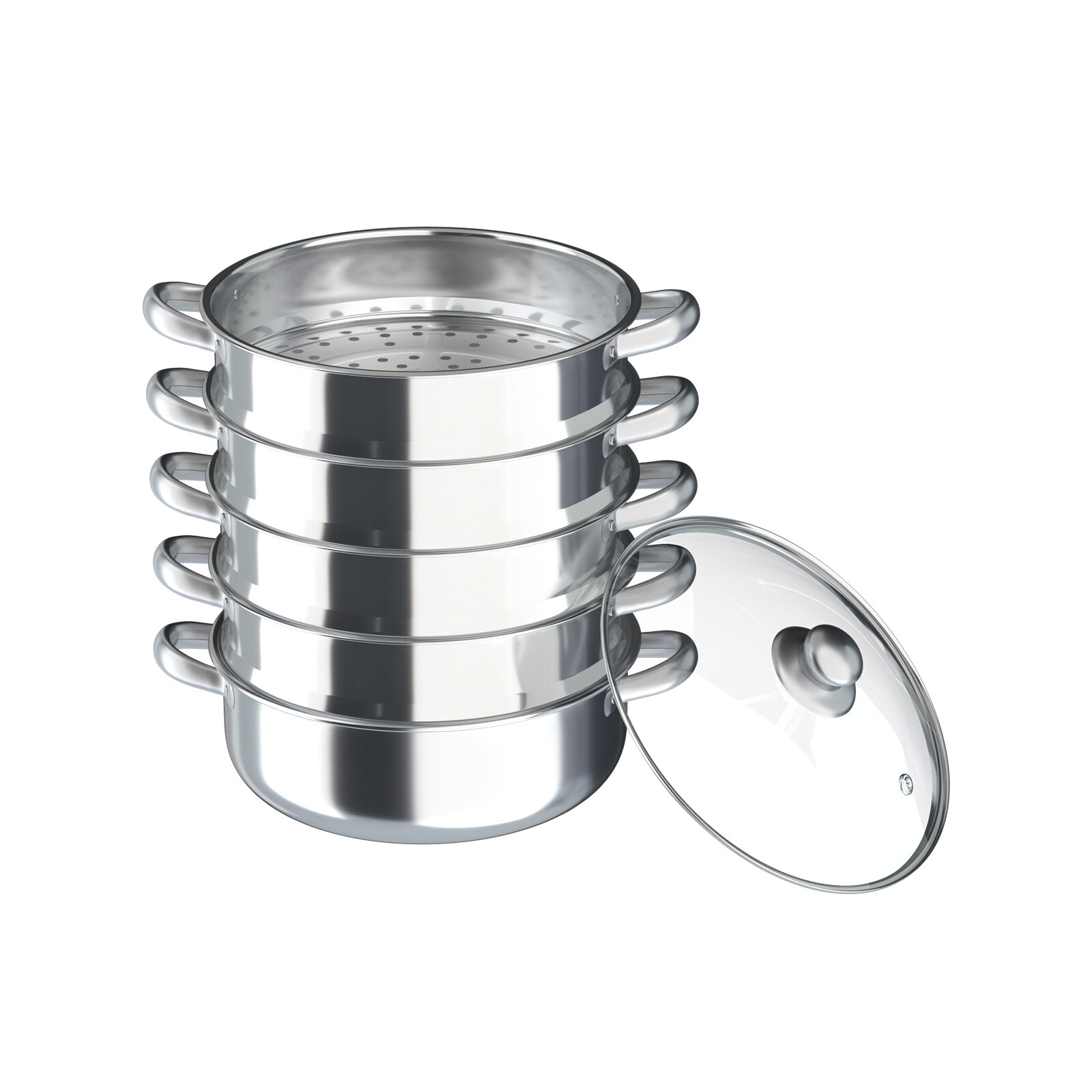 5tier Steamer Cookware Pot Stainless Steel Pot Stainless Steel Food Steamer &Lid