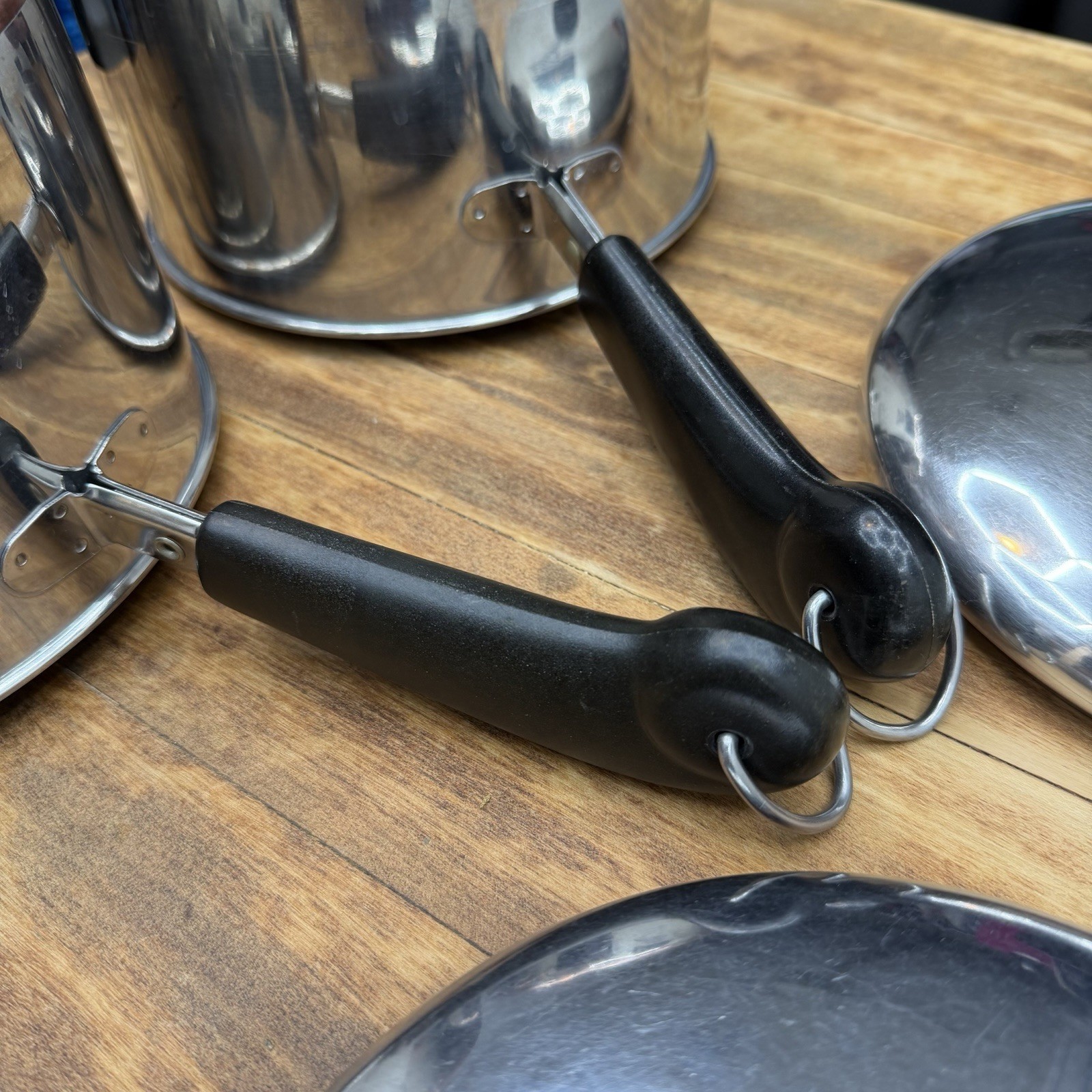 Revere Ware 1801 9 Piece Set Copper Bottom Stainless Steel