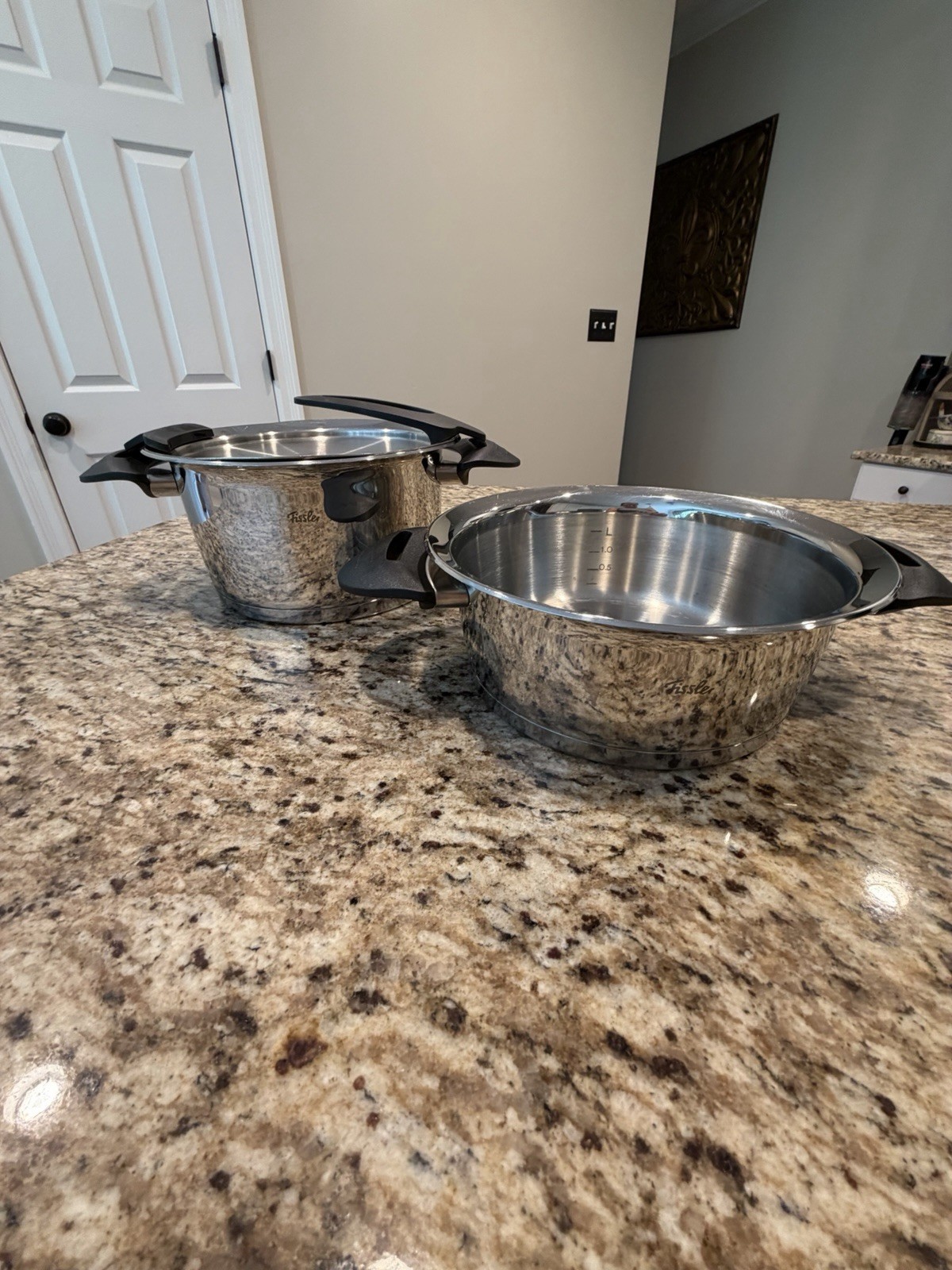 Fissler Intensa Pans Set Of 2 W/Lid SS Made In Germany Rare In USA