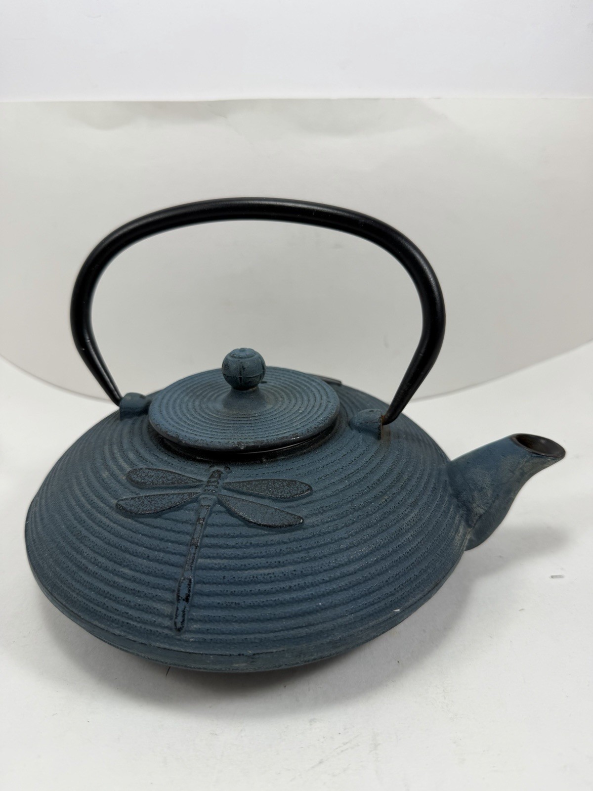 Vintage Japanese Cast Iron Tetsubin Teapot Dragonfly Tea Kettle Teapot (b)