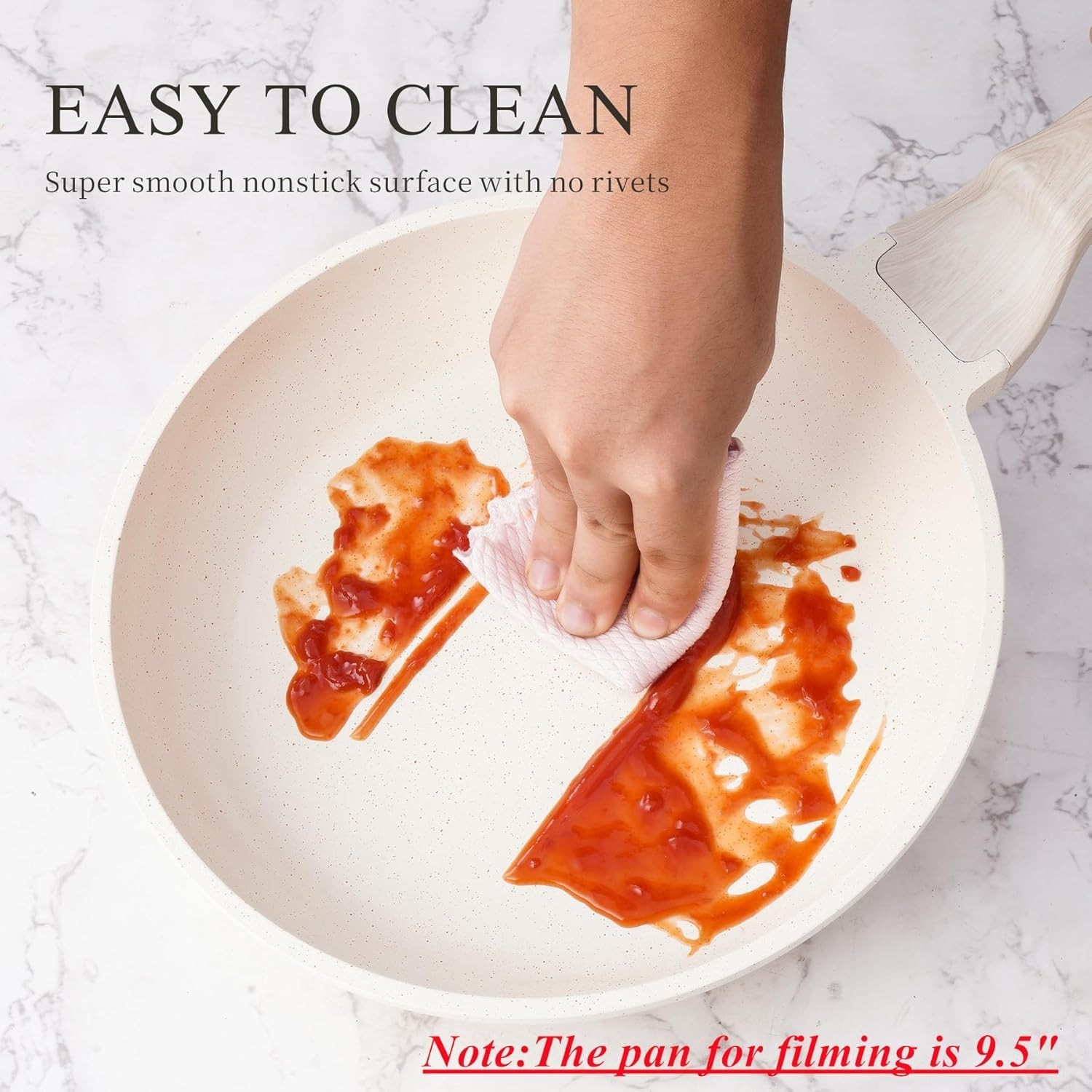 8-Inch White Induction Nonstick Skillet – Perfect for Healthy Cooking Adventures