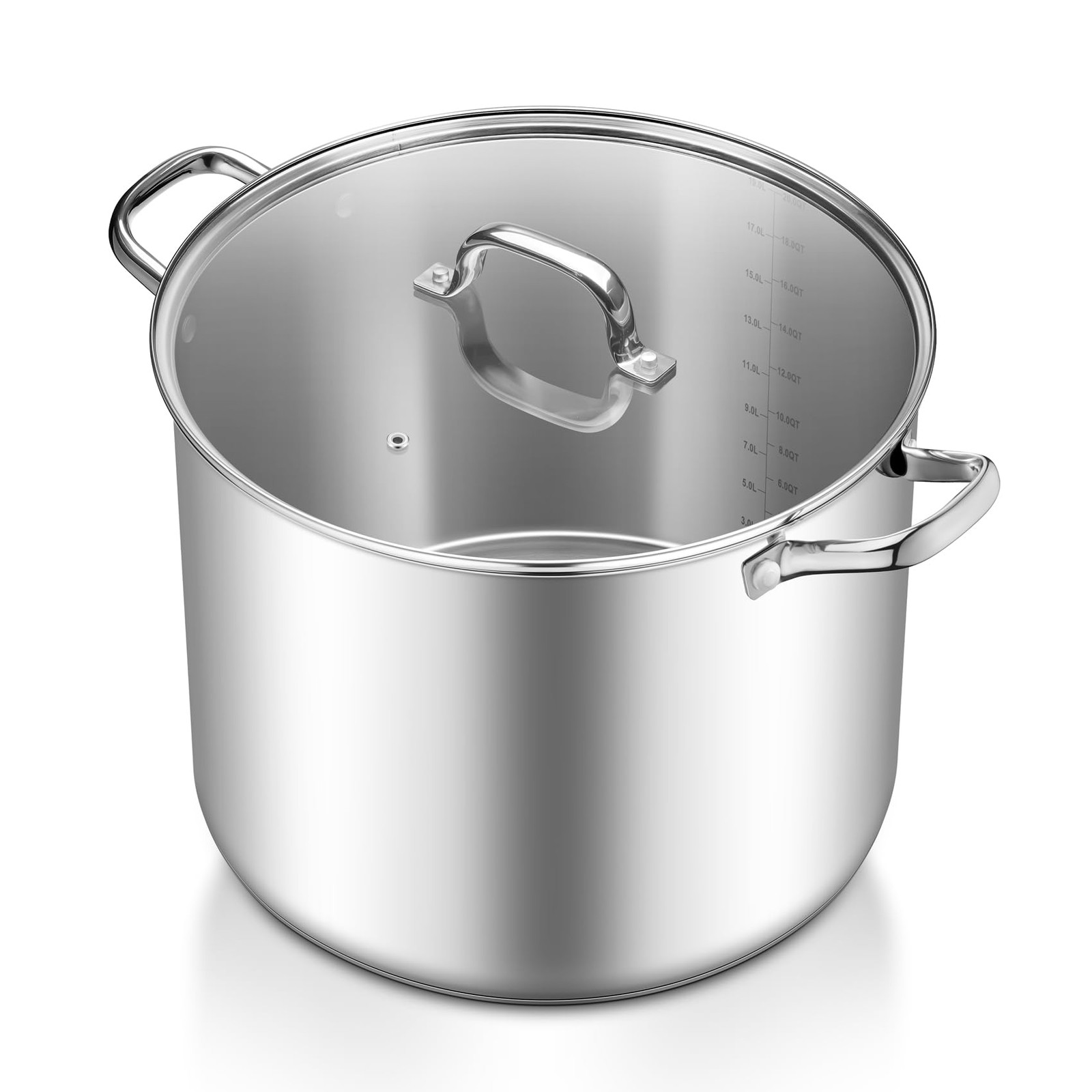 TeamFar 20QT Stock Pot, Stainless Steel Stockpot Large Induction Cooking Pot wit
