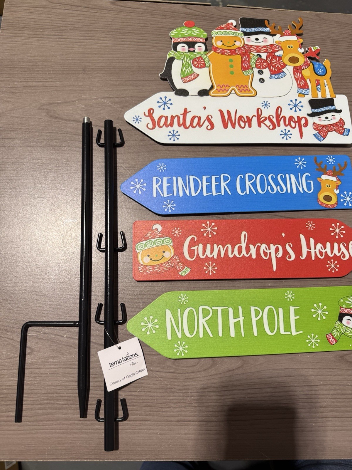 Temp-tations Holiday Metal Yard Sign With Stake H262933- SANTA’S WORKSHOP