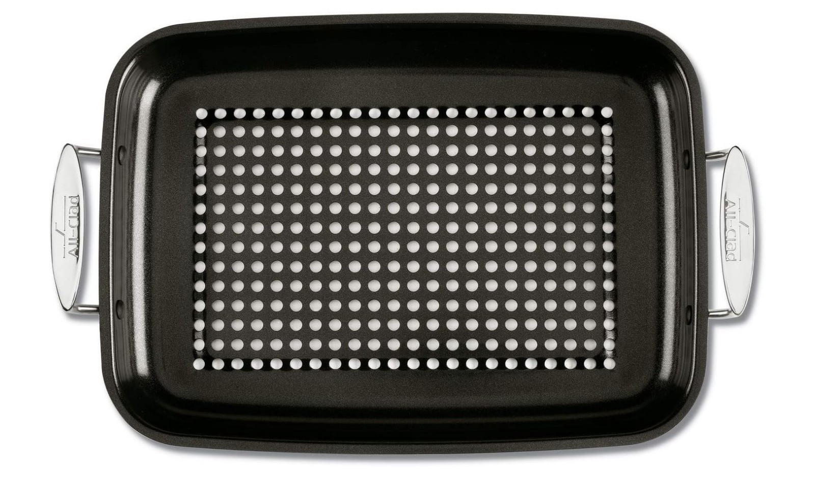 All-Clad Nonstick Roaster Set 15×11 Inch Oven Grill Safe 500F Roaster Pan-Black