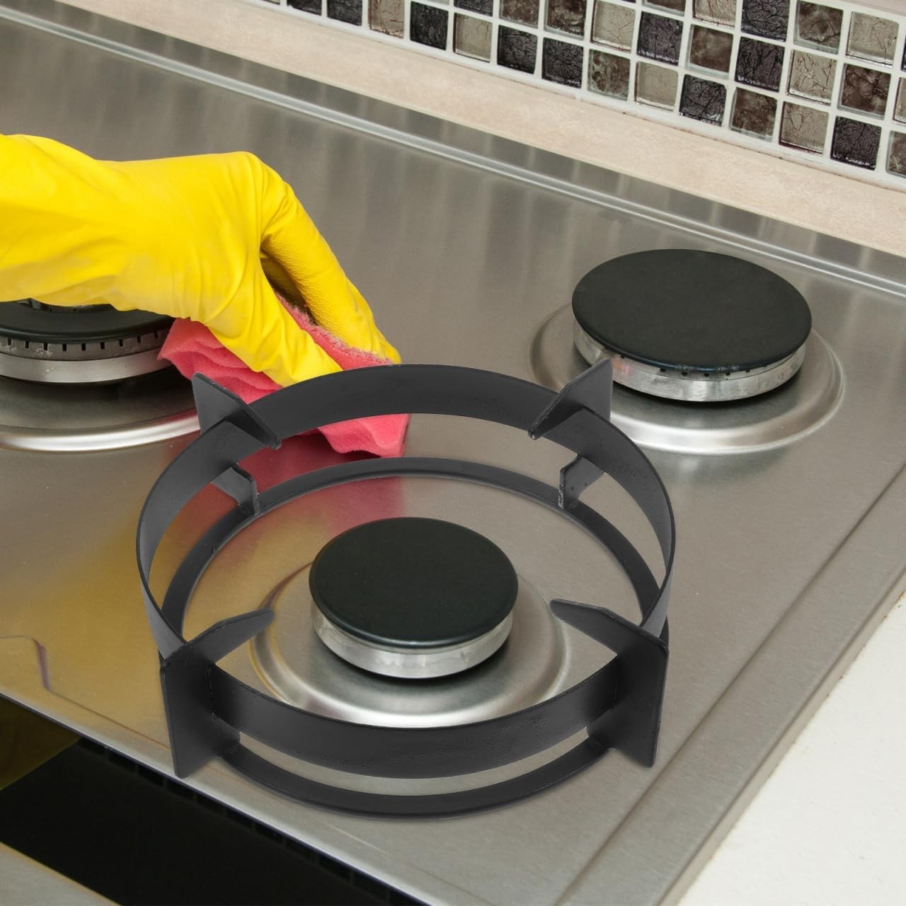 Heavy Duty Gas Stove Wok Ring 9.25 Inch Non-Slip Round Bottom Pan