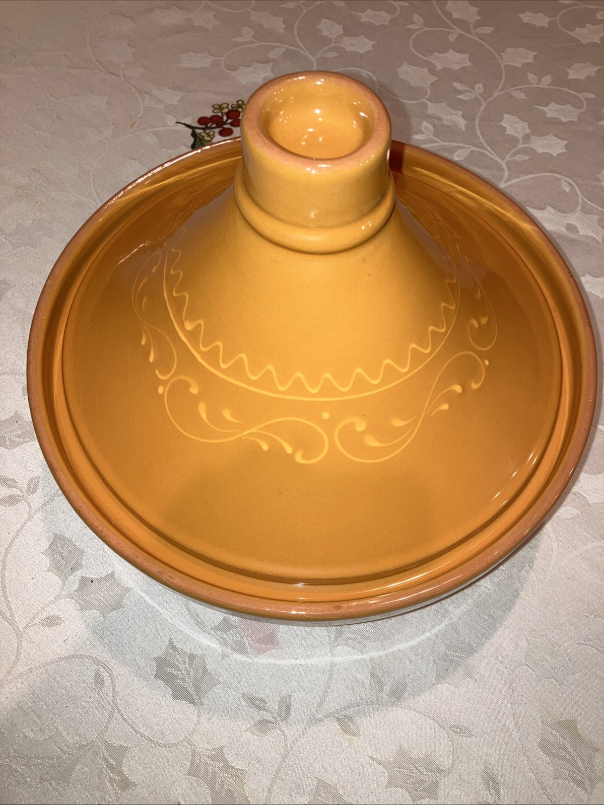 TAJINE Cooking Pot-TAGINE Ceramic Pottery Made in Portugal 11” GOLD TONE