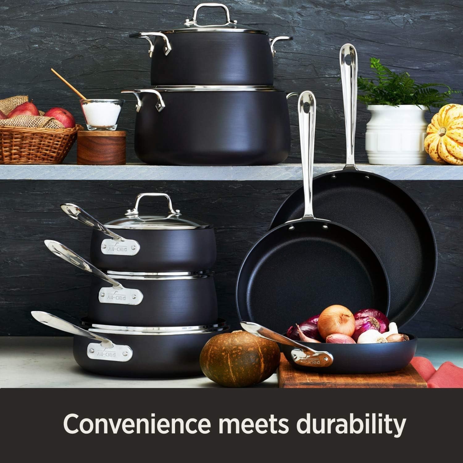 All-Clad Ha1 Hard Anodized Nonstick Chefs Pan 12 Inch Induction Oven Broiler Coo