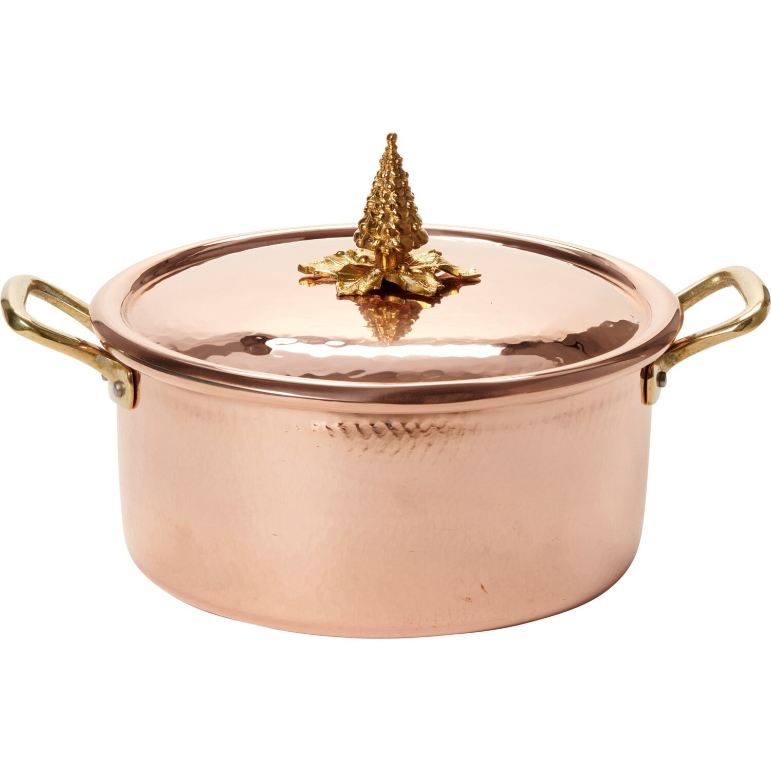 RUFFONI 4.5 QT Casserole with Christmas Tree Lid, Tin Lined Copper – UTA2212XC