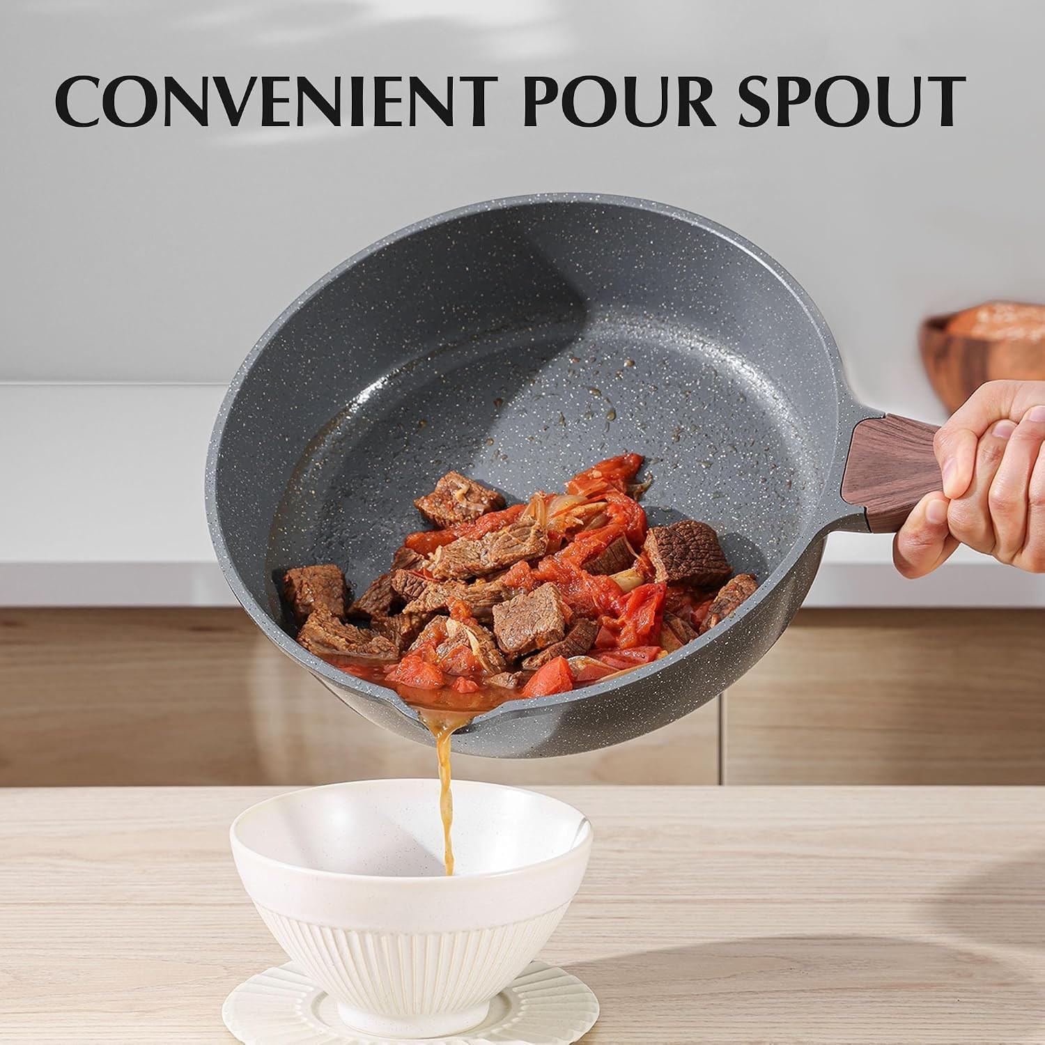 Sensarte 13-Piece Nonstick Cookware Set with Swiss Granite Coating & Eco-Frie…