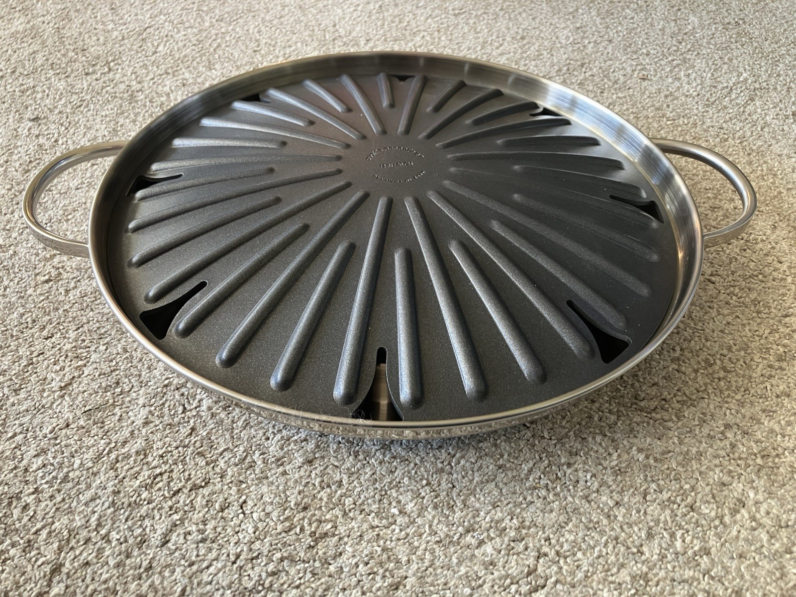 Korean Bbq Grill Pan Stainless Steel Barbecue Stove Portable Round Grill Camping