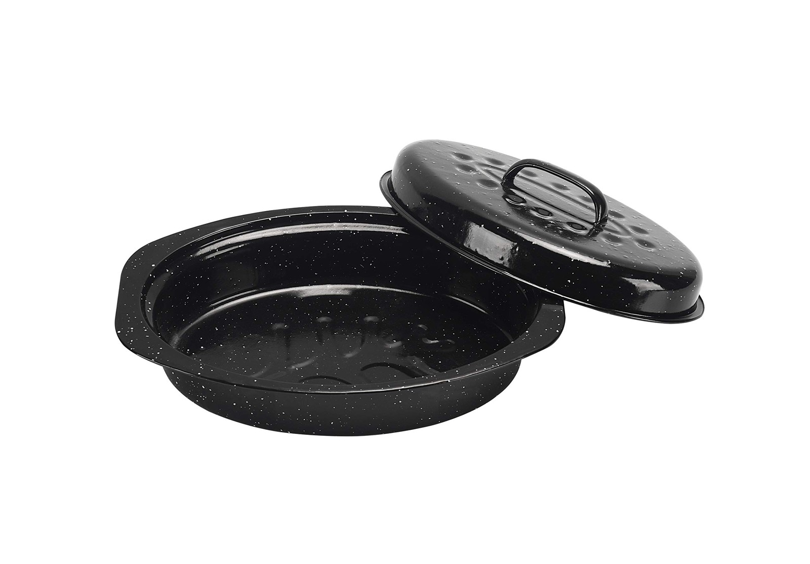 Covered Oval Roaster, 13 inches, Black