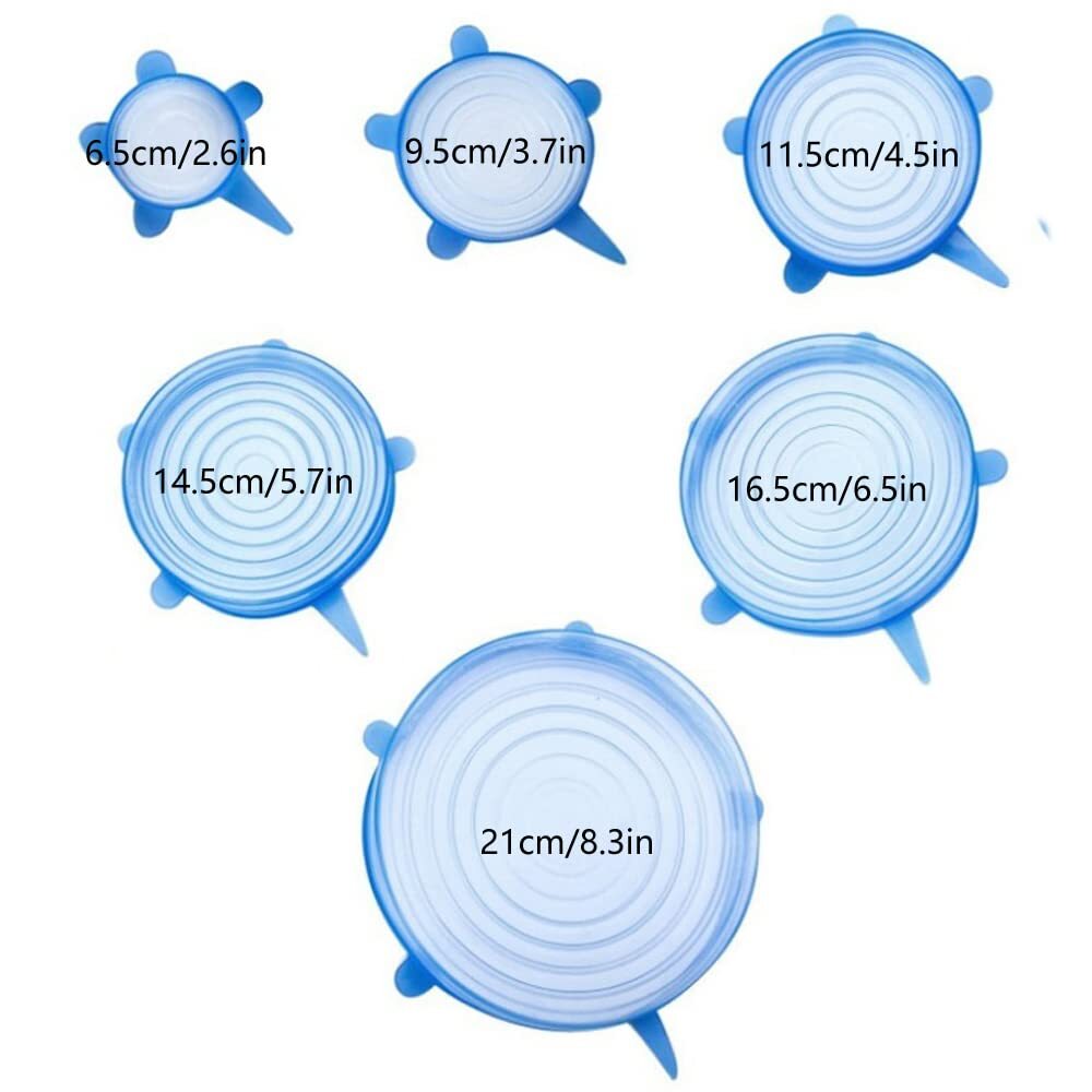 12 Pack 6 Sizes Reusable Silicone Stretch Lids Food Container Covers