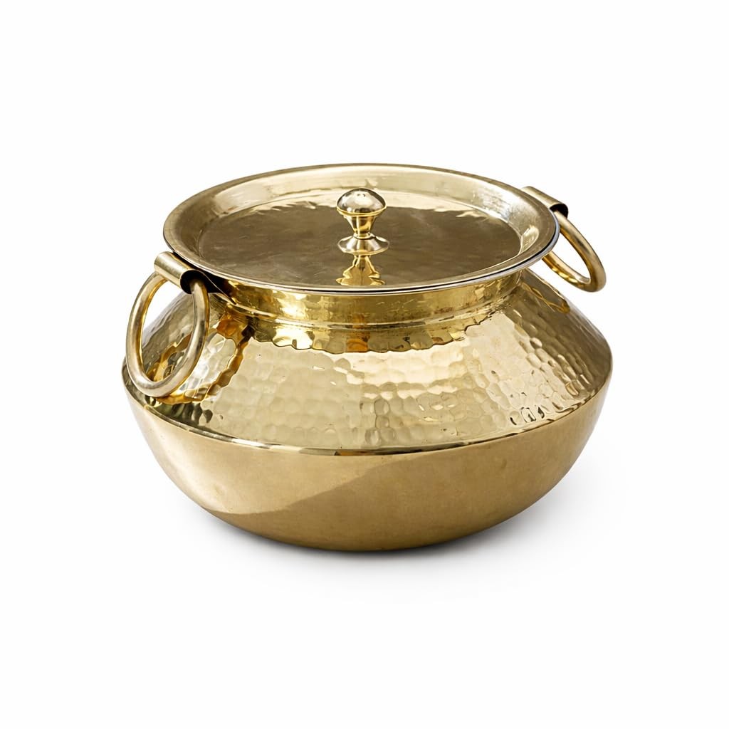 Copper Madurai Handi Tin Coated with Lid 100% Pure Copper Degchi Teflon