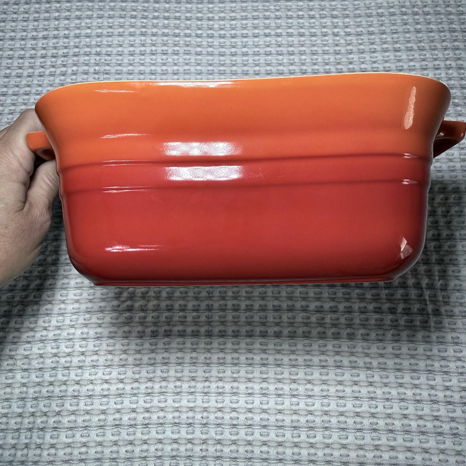 Le Creuset Square Baker Dish Flame Orange Stoneware Small Casserole Baking Pan