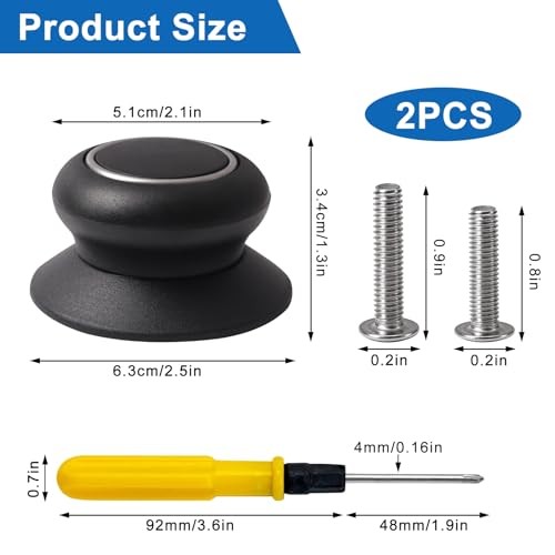 2 Pcs Universal Pot Lid Top Replacement Knob Heat Resistant Pan Holding Handles