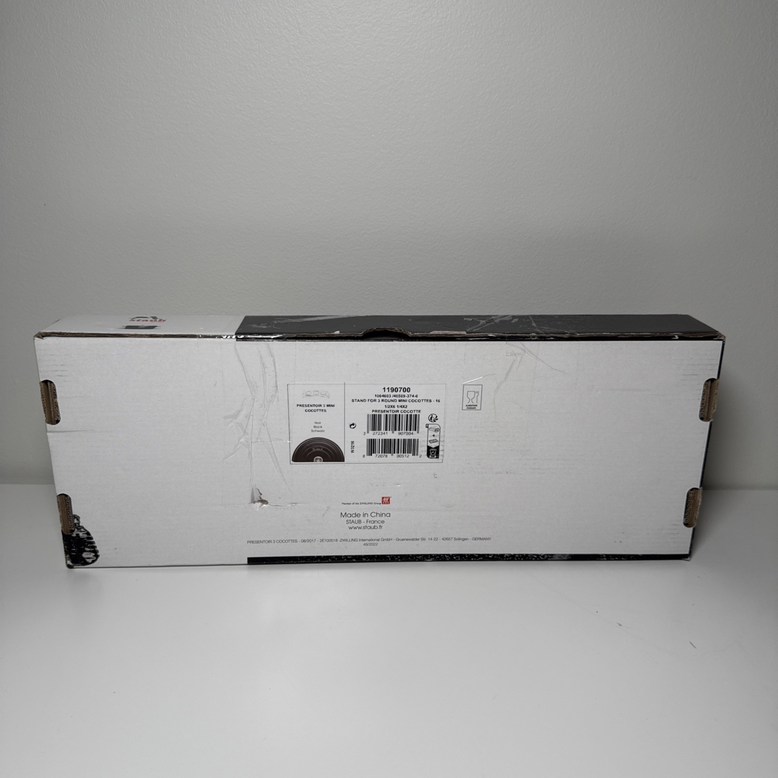 Staub Wood Mini Cocotte Stand For 3 Round Mini Cocottes – Black – 1190700 – New