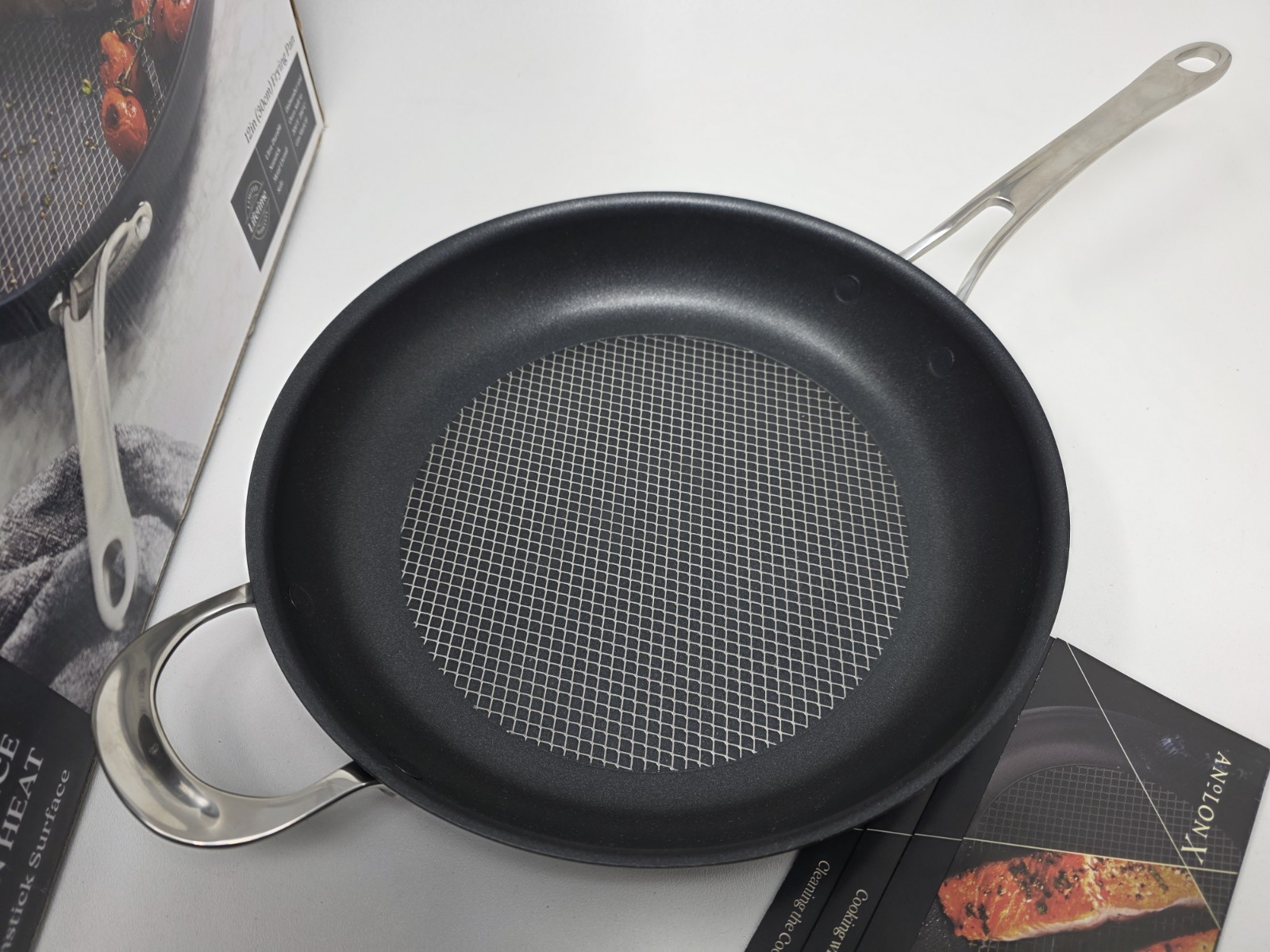 Anolon X Hybrid Nonstick Frying Pan with Helper Handle, 12″ Exclusive SearchTech
