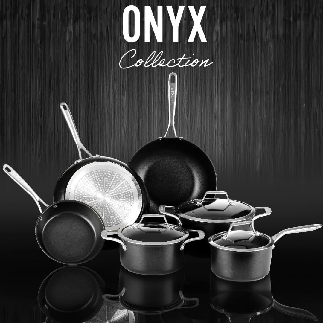 2Qt Nonstick Saucepan with Glass Lid Teflon Coated PFOA-Free