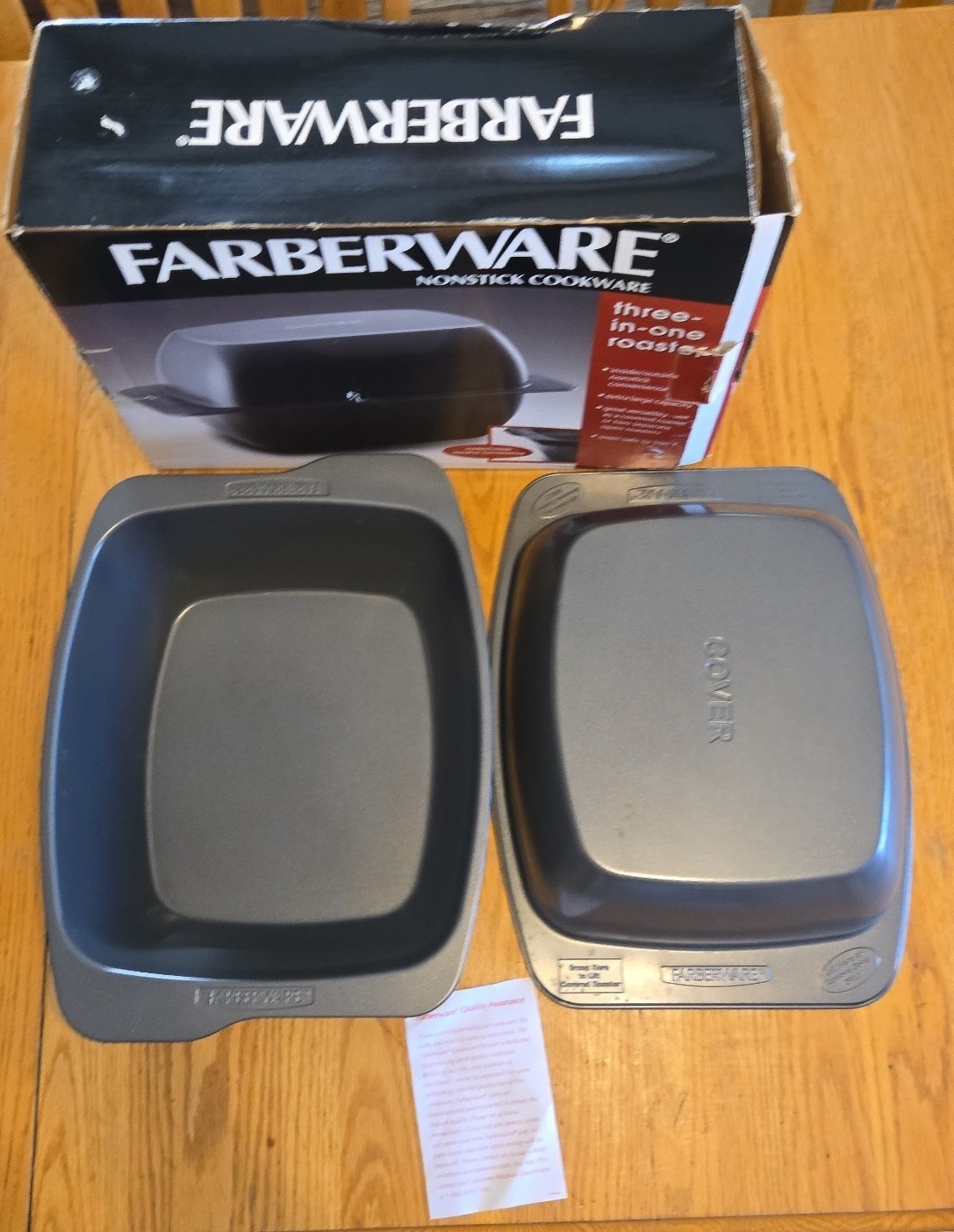 Farberware nonstick three in one roaster oven safe turkey casseroles cookware