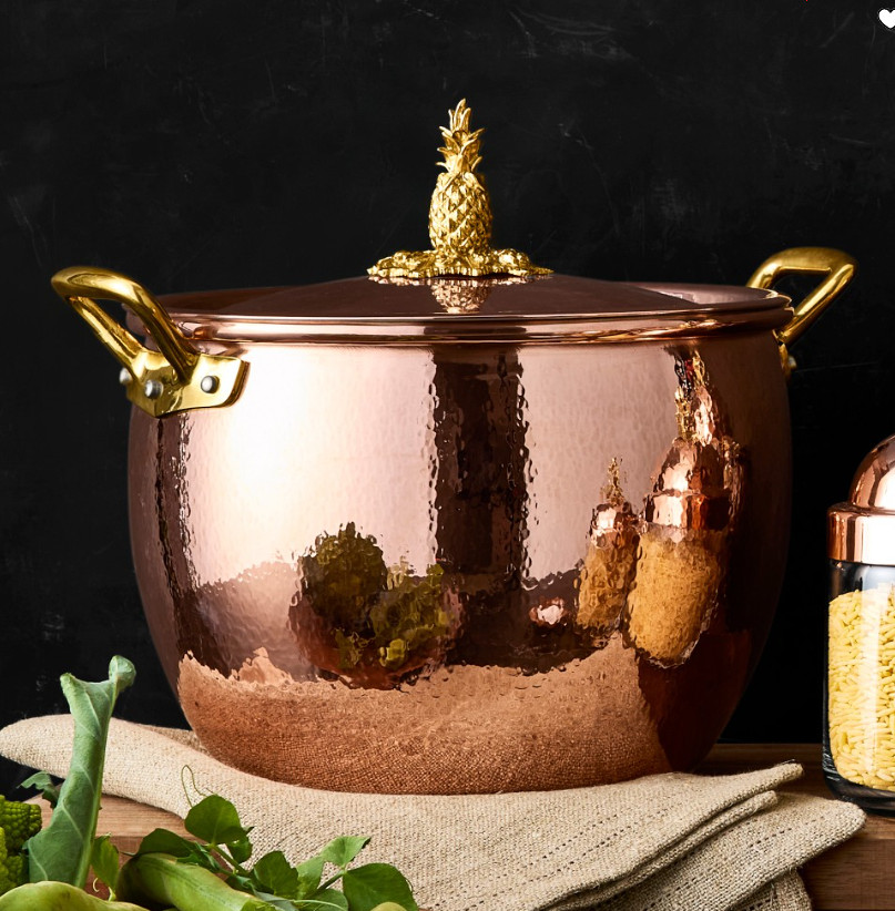 Ruffoni Historia Hammered Copper 7-Piece Cookware Set with Pineapple Knobs SALE