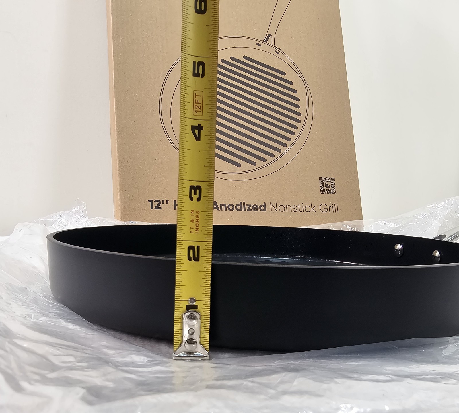 NutriChef 12in Hard-Anodized Nonstick Grill Pan Dishwasher Safe PFOA Free – NEW