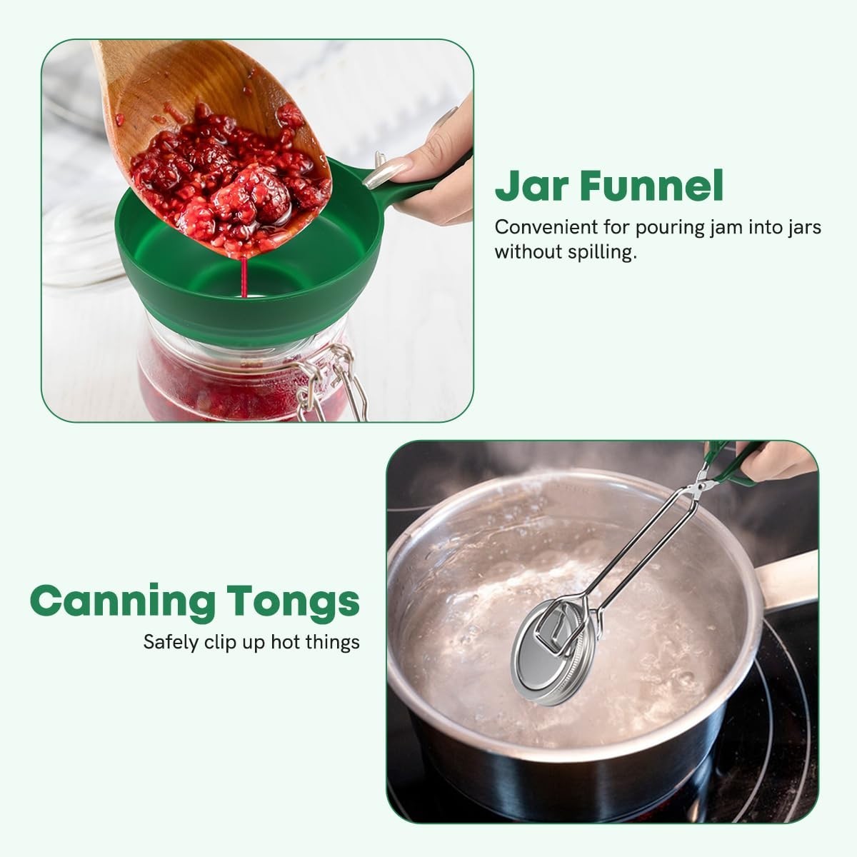 21.5 QT Stainless Steel Canning Pot with Rack & Lid, Starter Kit & 6 Tools Set