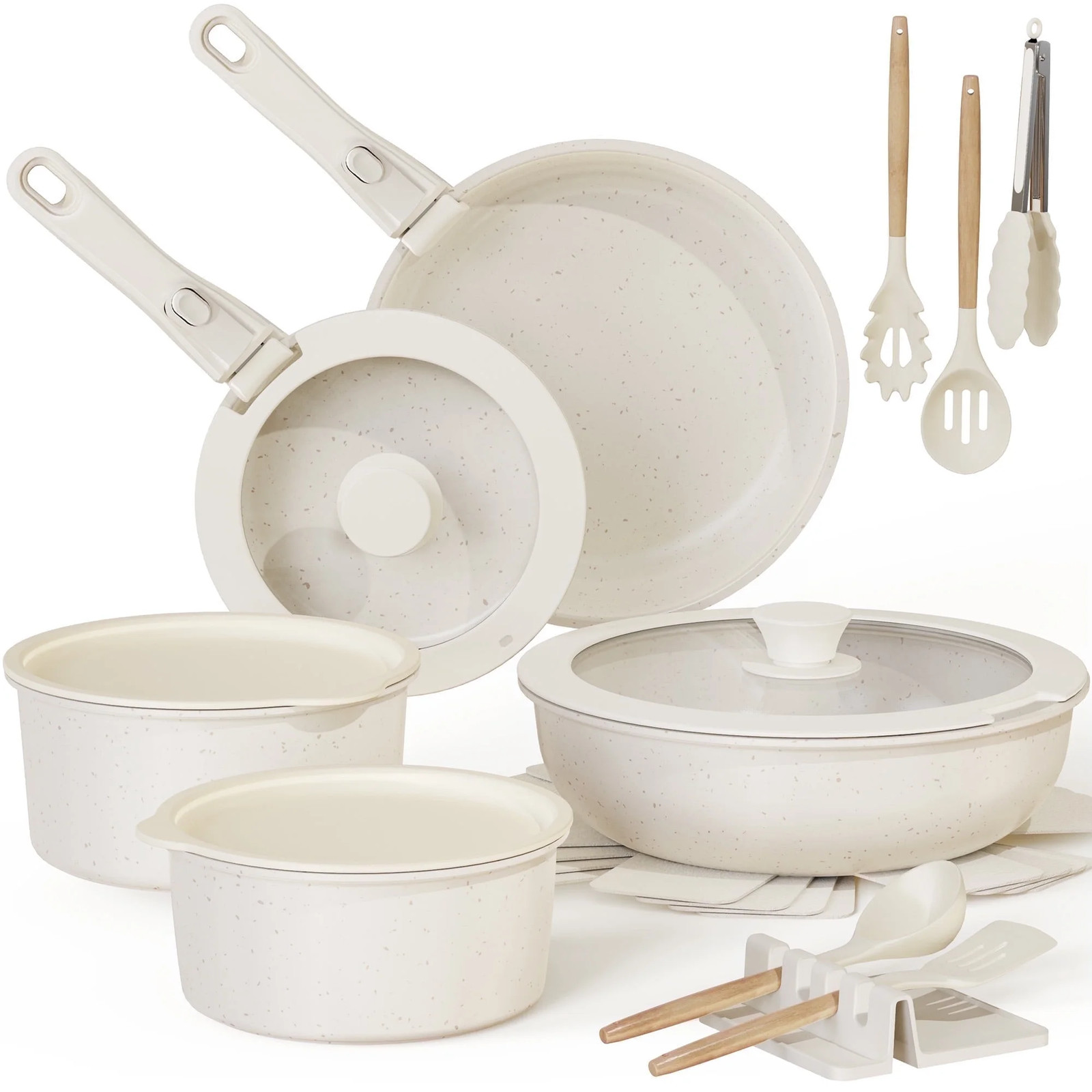 Astercook 20 Piece Pots and Pans Set Non Stick, Cookware Set