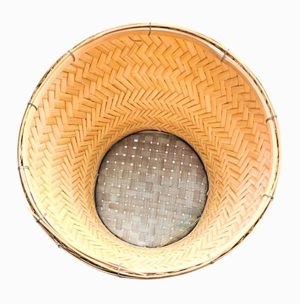 2-Piece Thai Sticky Rice Steamer Aluminum Pot with Bamboo Basket Huad Cooker Set
