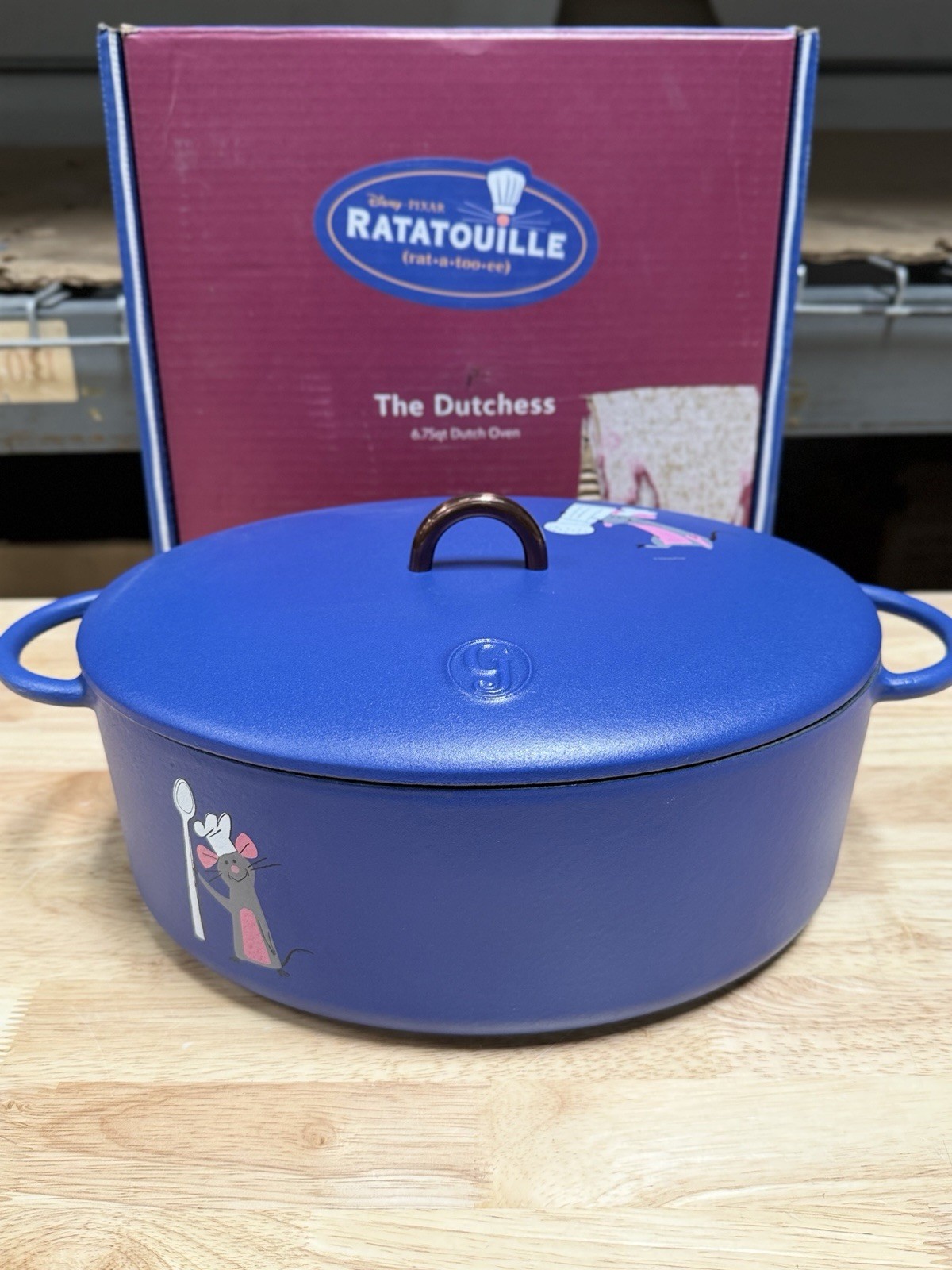 (RARE) Great Jones Ratatouille Blue Dutch 6.75 Qt Oval Enamel Pot with Lid