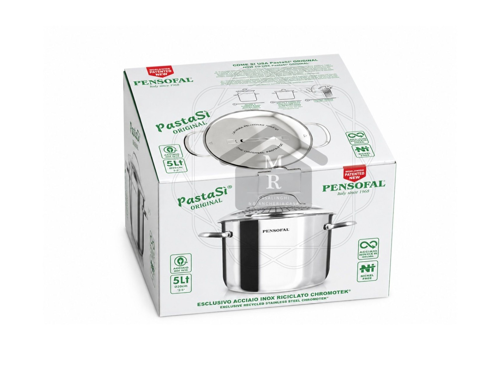 Pasta Pot Pensofal Pasta Drainer Lid Stainless Steel Chromotek Nickel Free