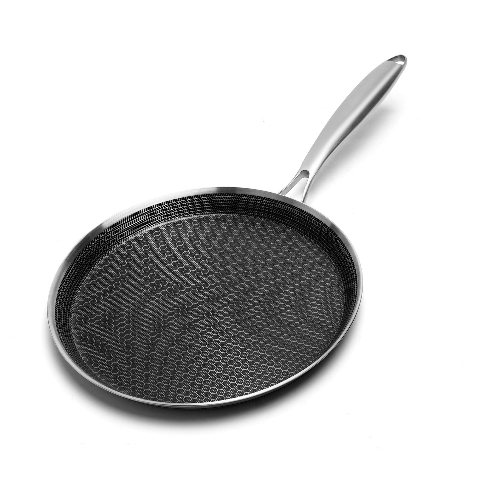 10 Inch Nonstick Stainless Steel Crepe Pan Honeycomb Flat Skillet Dosa Tawa