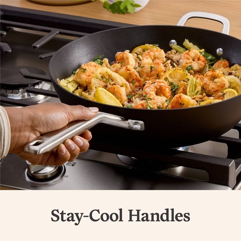 12″ Hard Anodized Nonstick Jumbo Fry Pan with Lid