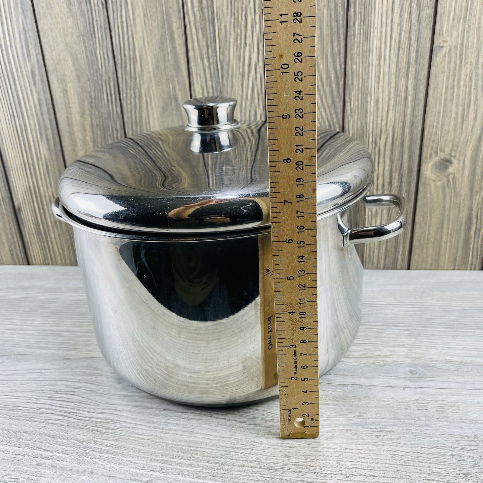 Farberware Millennium Stainless NEVER STICK 8QT Stock Pot Lid 2 Handles USA