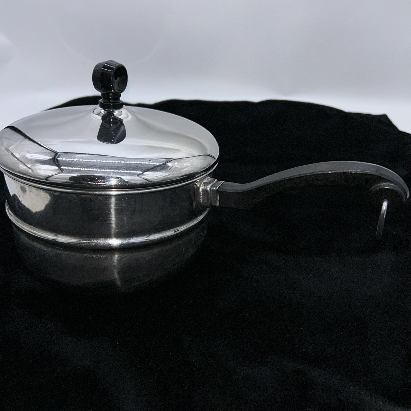 Vintage Faberware Stainless Steel Double Boiler Pot Insert Only With Lid Box 37