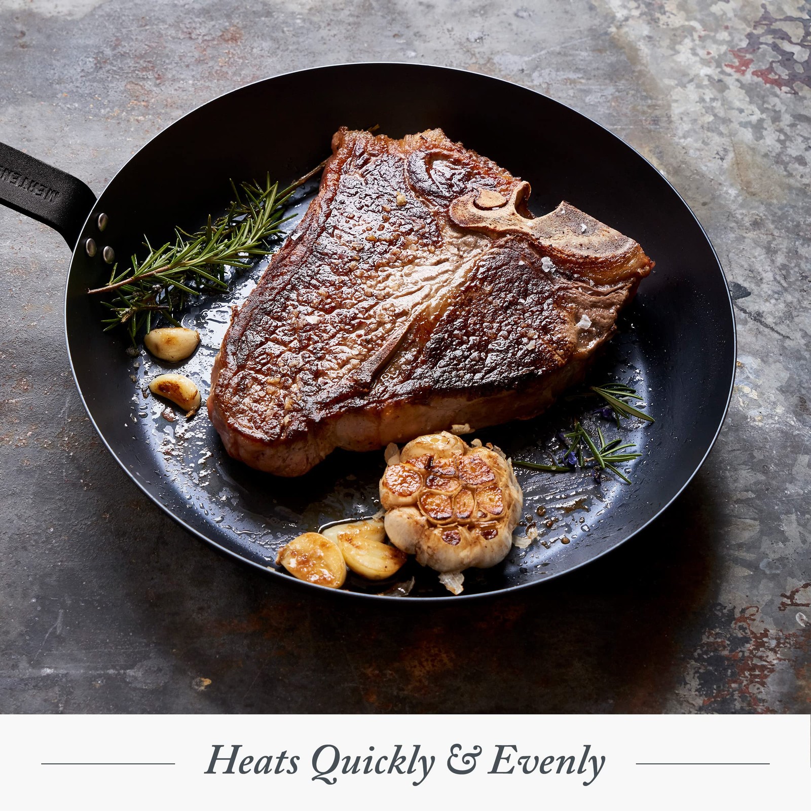 Merten & Storck Pre-Seasoned Carbon Steel 8” 8″ Frying Pan Skillet, Black
