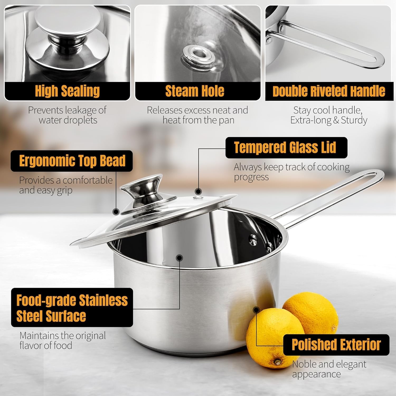 Versatile 6-Piece Induction Cookware Set – Dishwasher Safe & Heat Retaining Lids