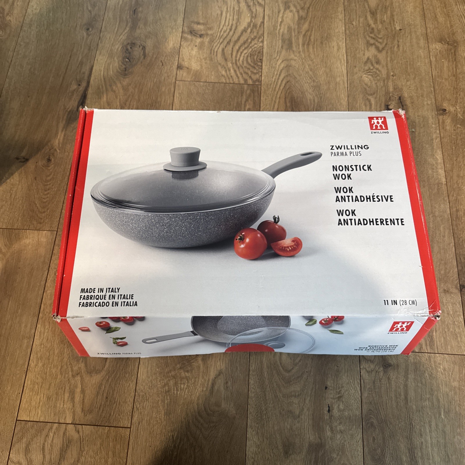 ZWILLING Parma Plus 11-inch Aluminum Nonstick Wok with Lid New Open Box