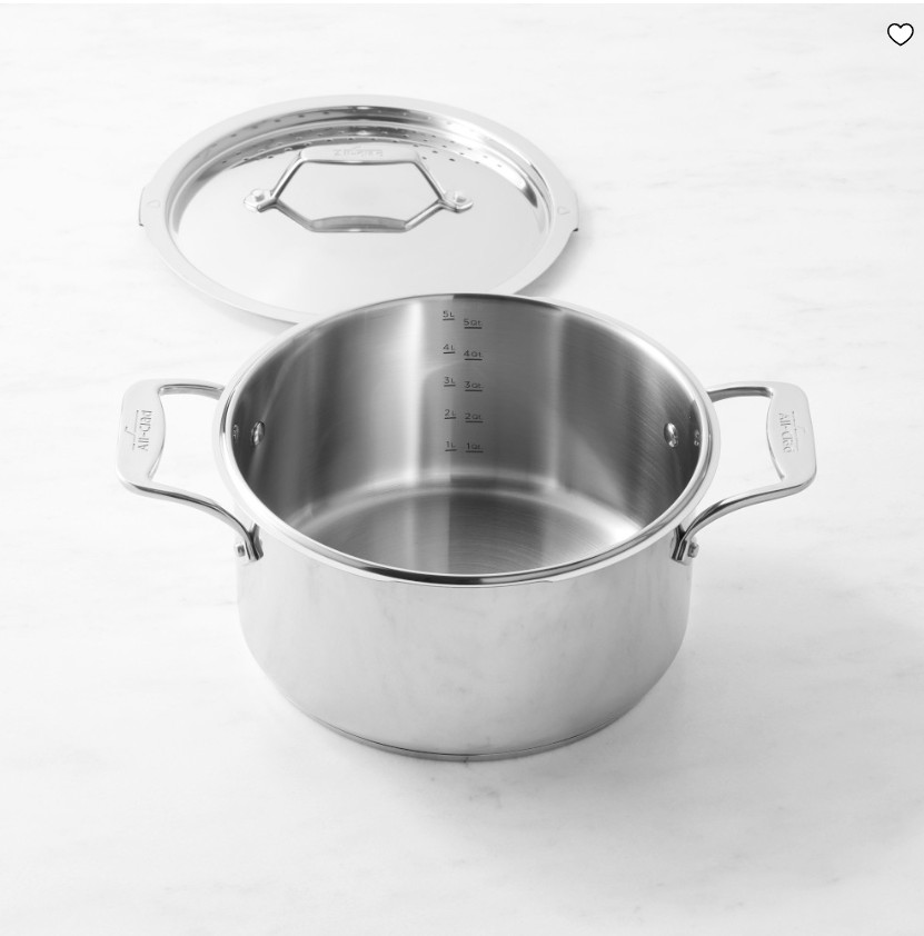 All-Clad Simply Strain Stainless-Steel Multipot with Strainer, 6-Qt.
