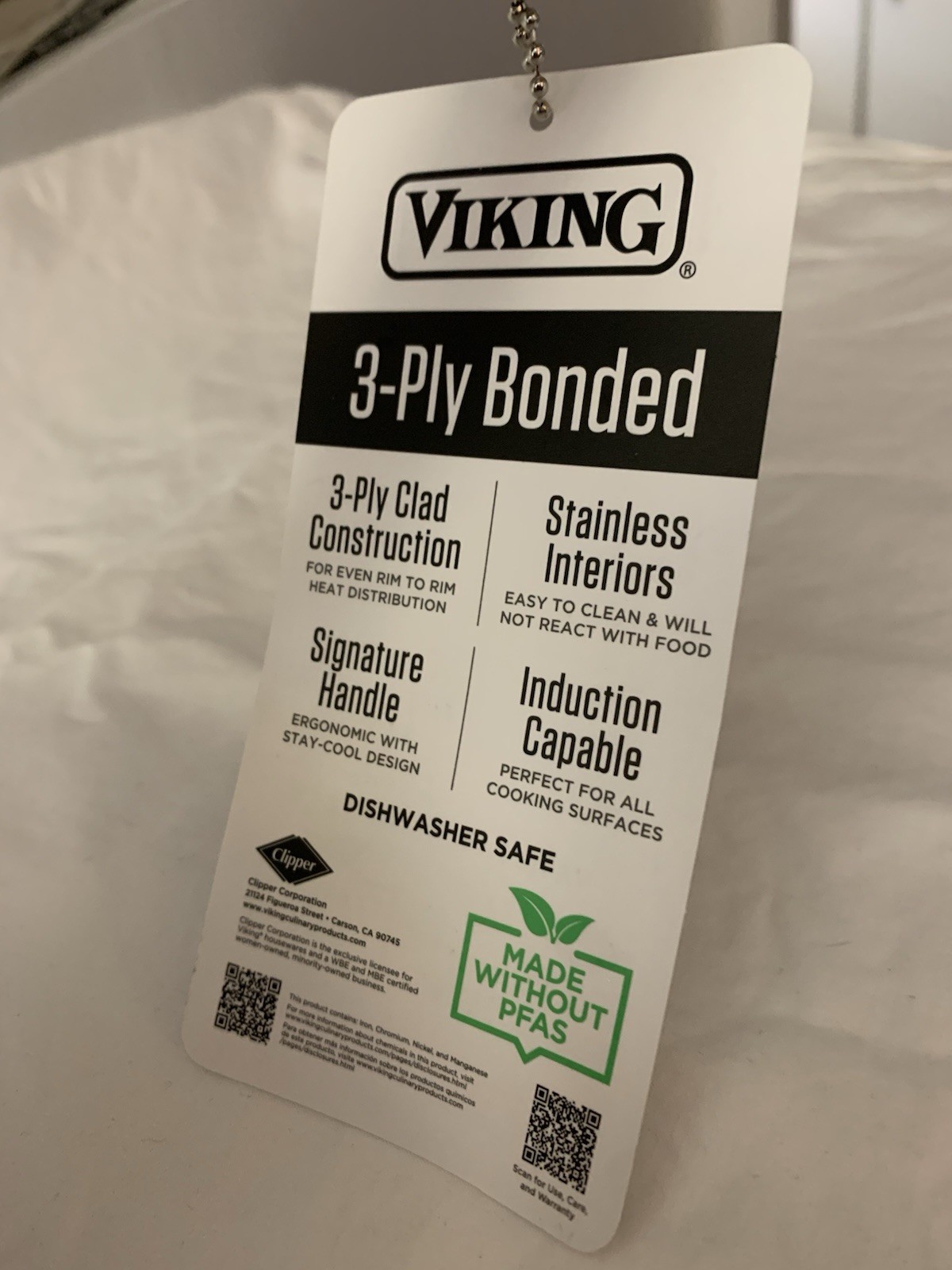 NWT VIKING 3-PLY STAINLESS STEEL Sauce Pan POT WITH GLASS LID 2.25 QT NEW