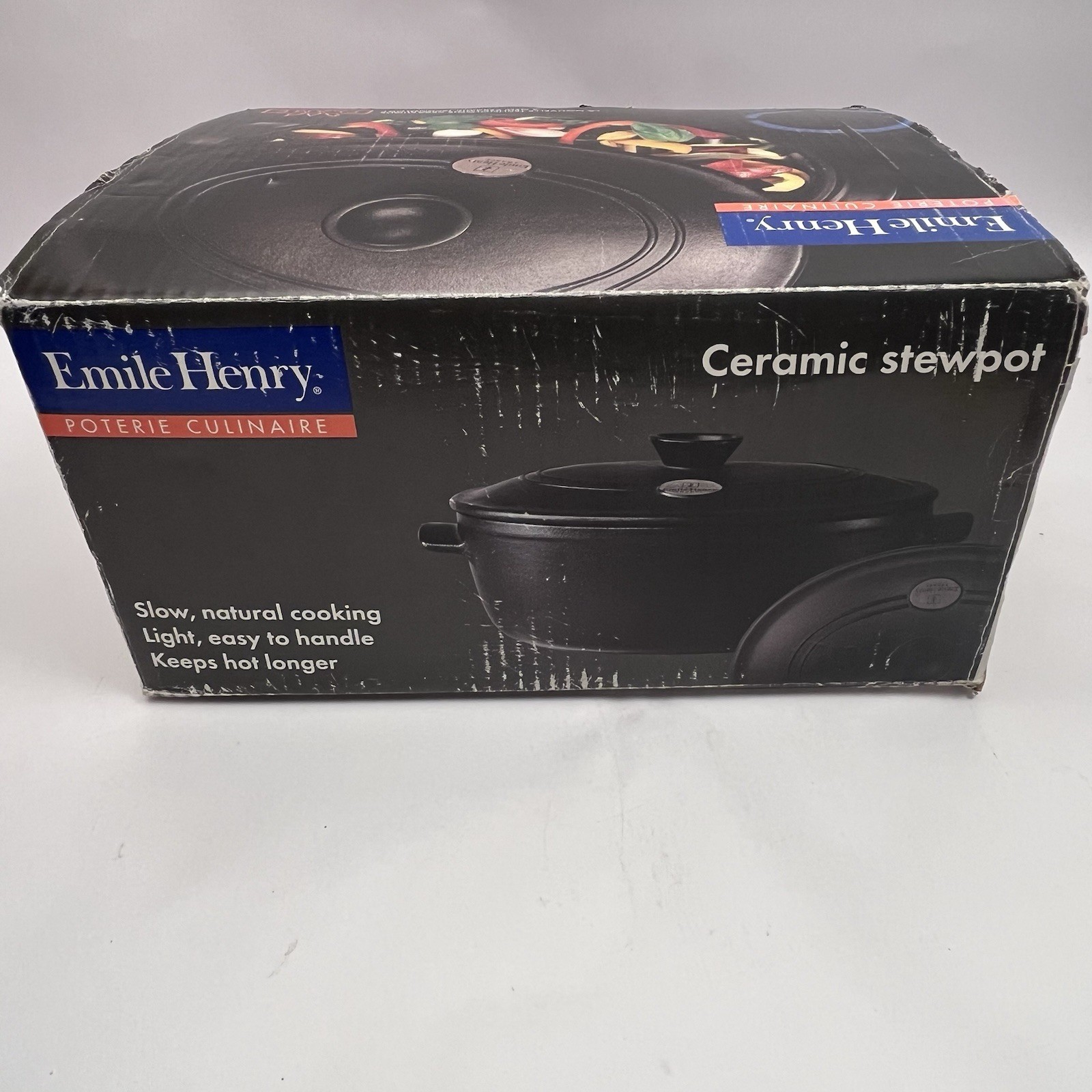 NIOB – Emile Henry Flame Ceramic 4.2 qt Cocotte Stew Pot Round Dutch Oven Red