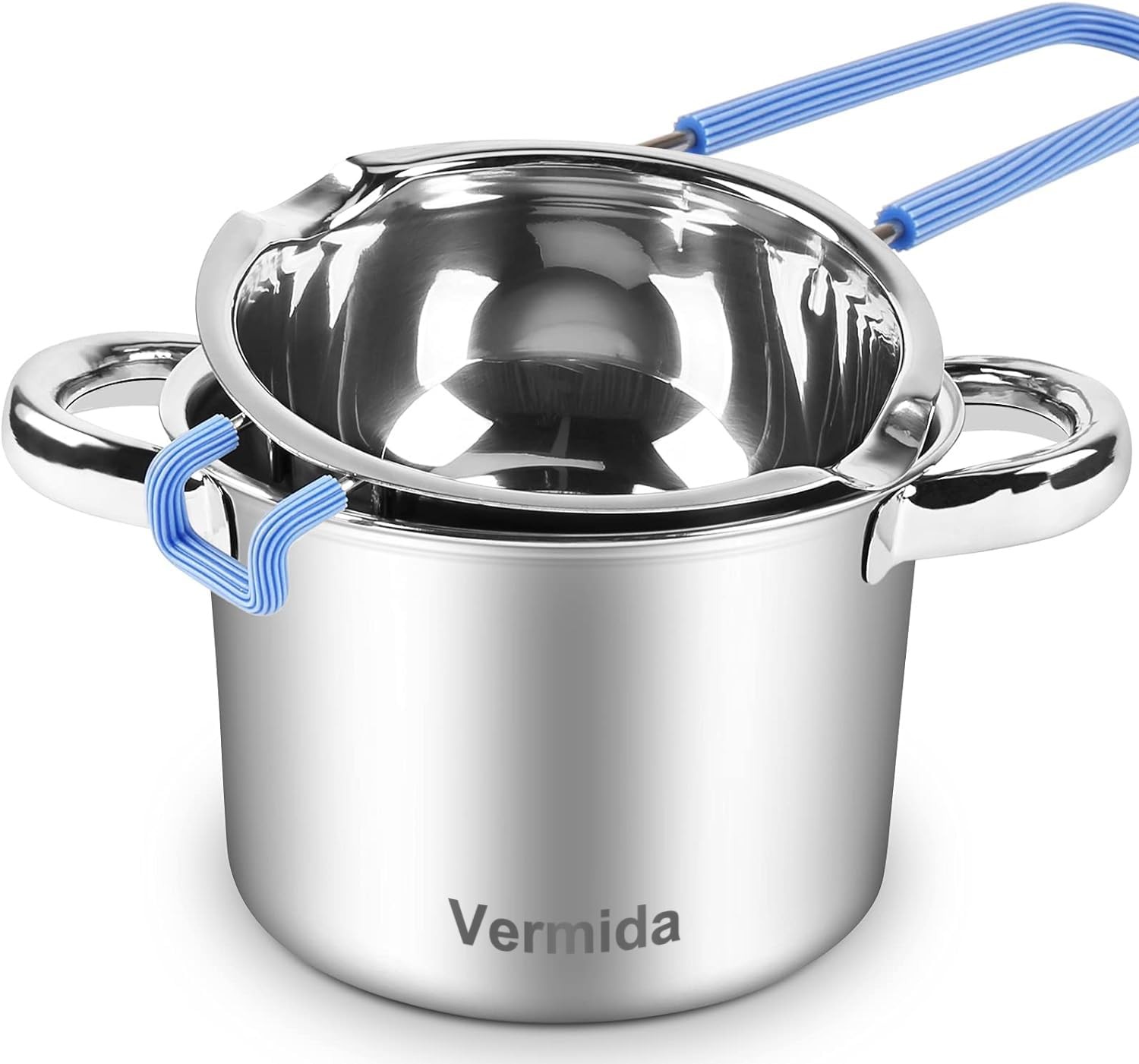 0.7QT Double Boiler Pot Set 1.7QT Stainless Pot for Melting Chocolate Butter