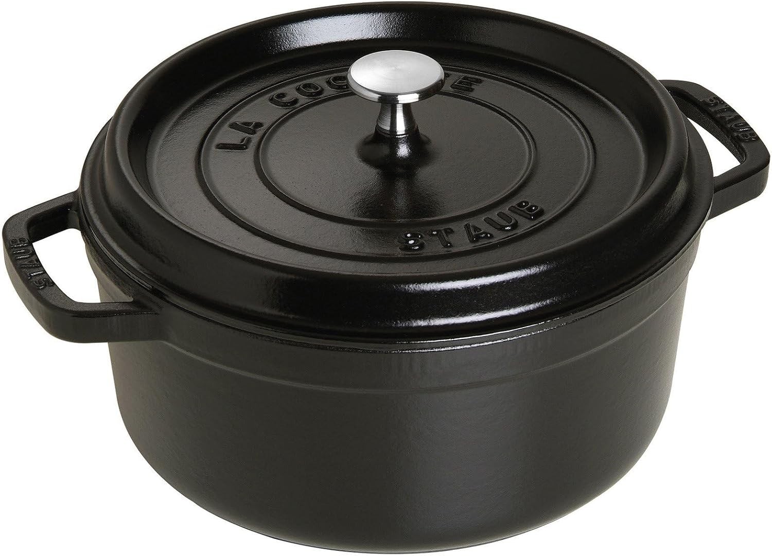 Cast Iron Dutch Oven 4-qt Round Cocotte, Made in France, Serves 3-4, Matte Black