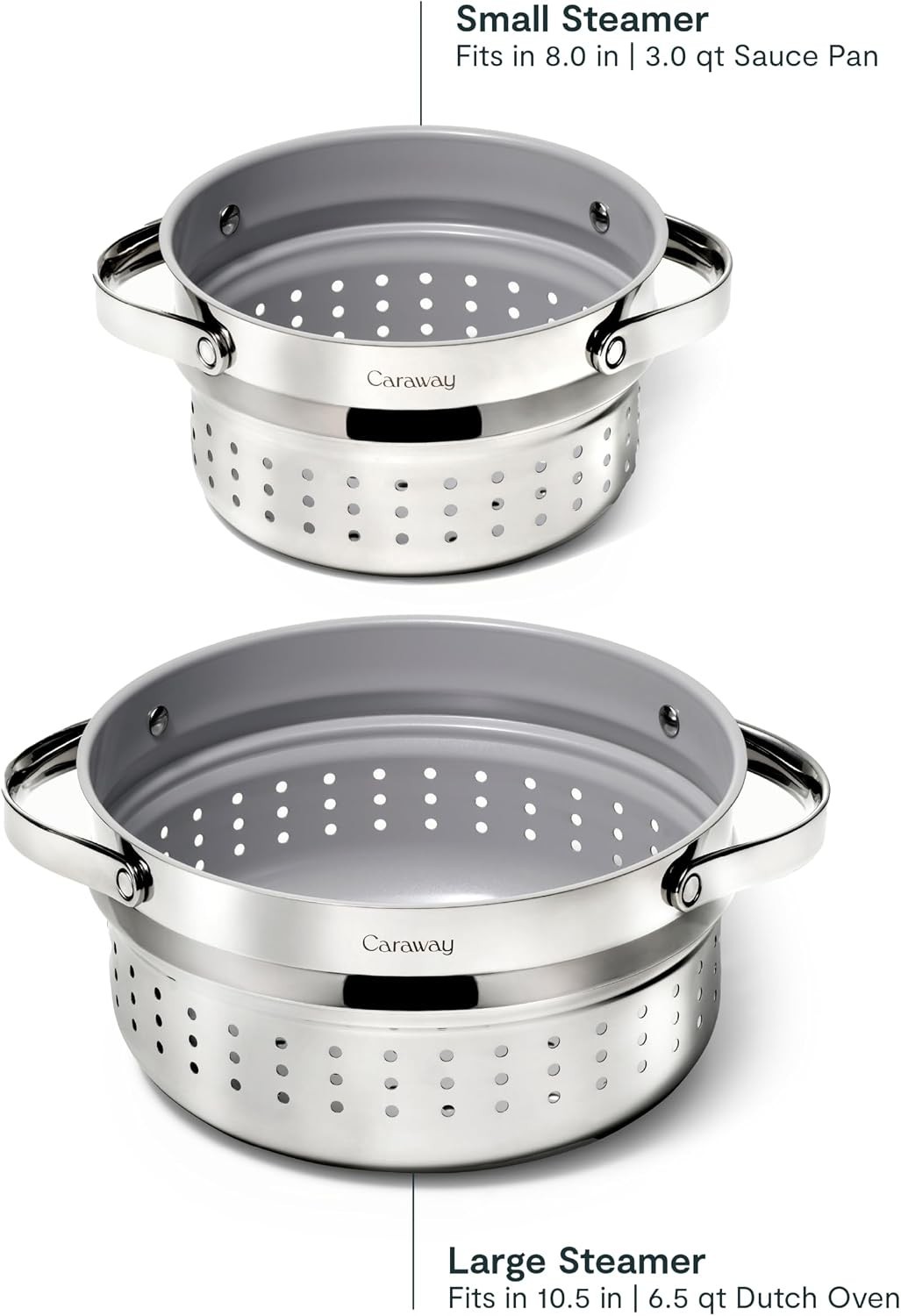 Steamer – Stainless Steel Steamer with Handles – Non Stick, Non Toxic Coating…
